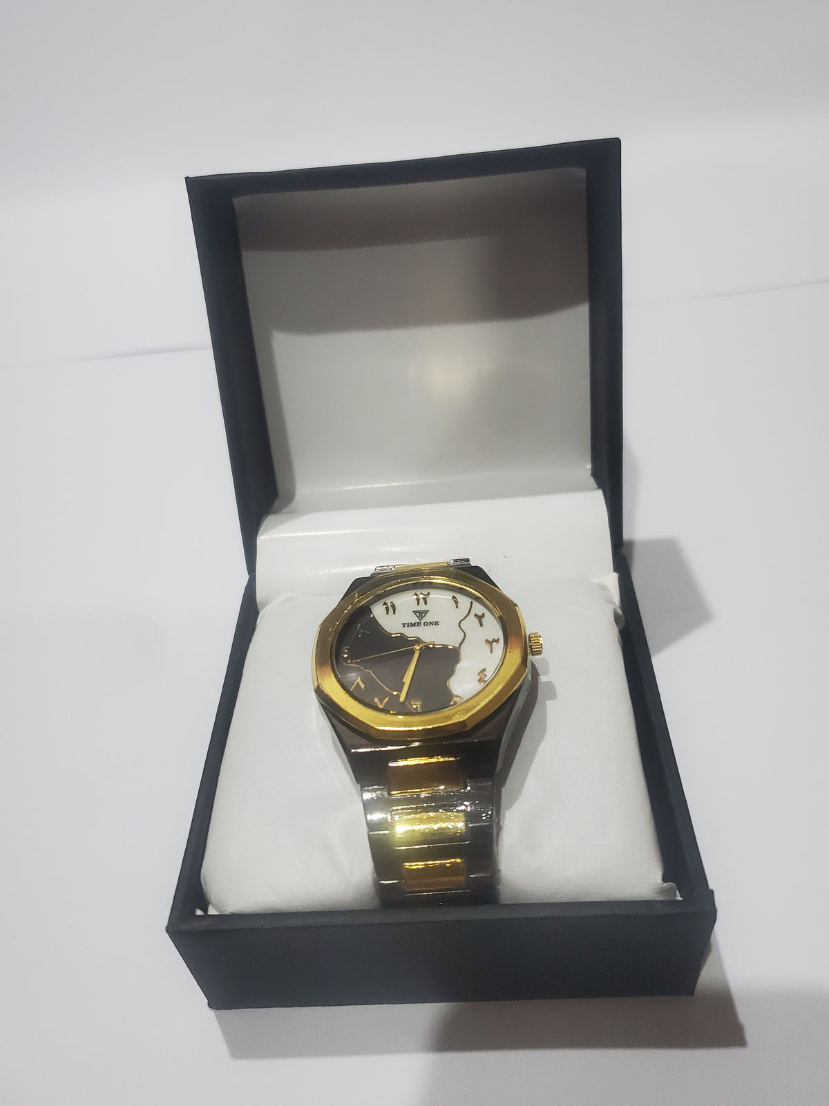Time One Luxury Arabic Dial Stainless Steel Wrist Watch