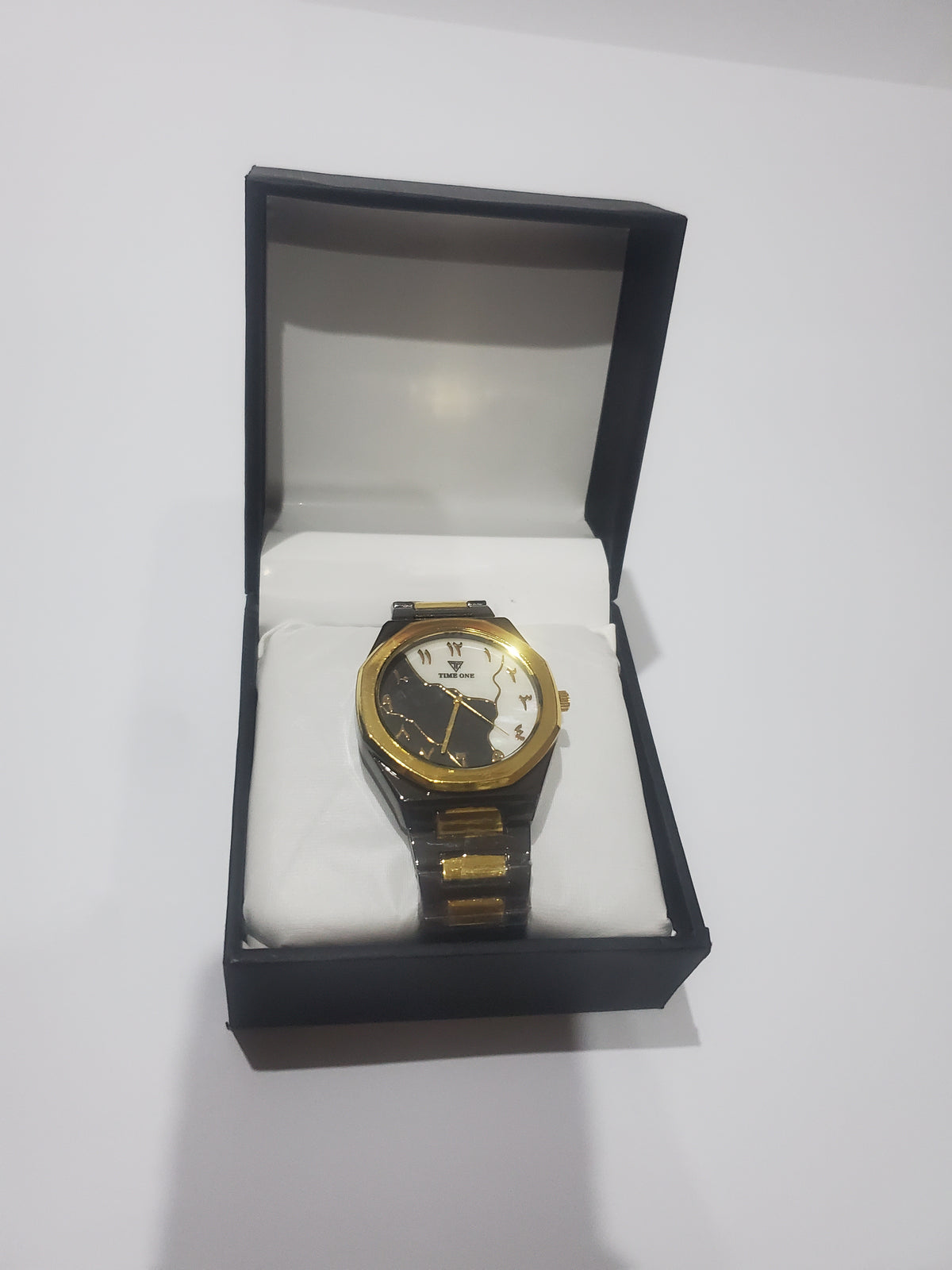 Time One Luxury Arabic Dial Stainless Steel Wrist Watch