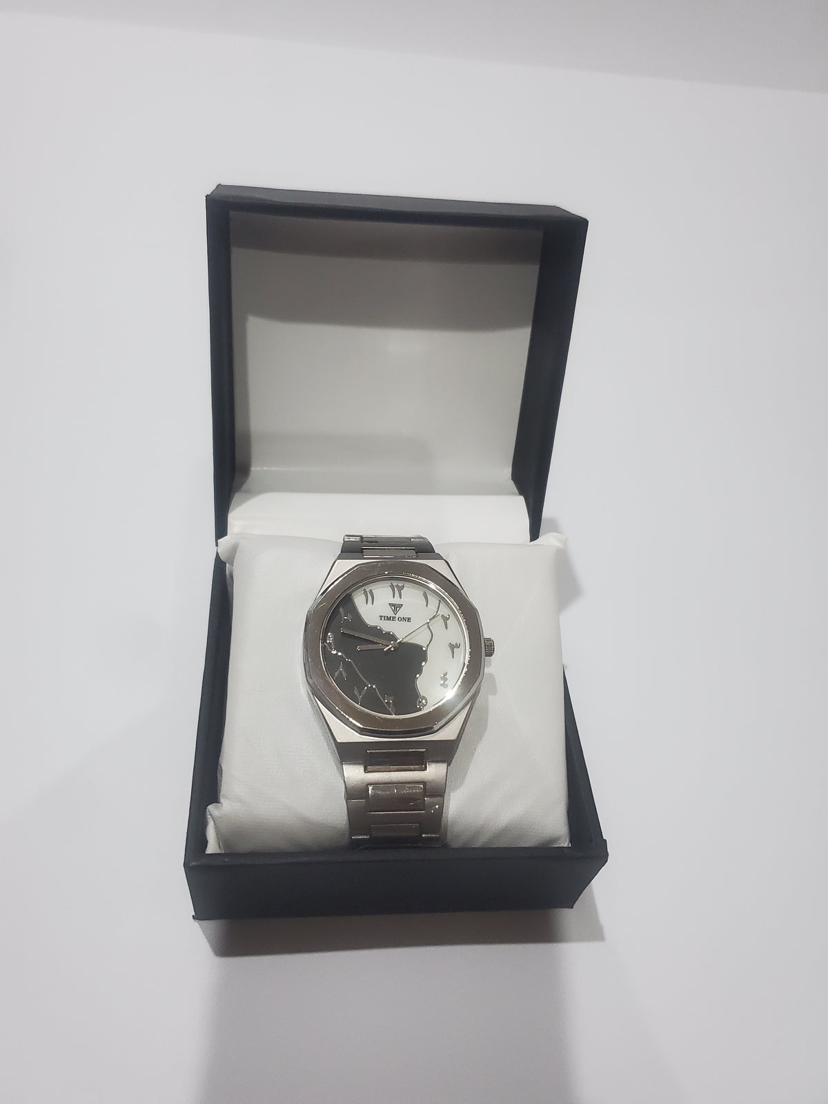 Time One Luxury Arabic Dial Stainless Steel Wrist Watch
