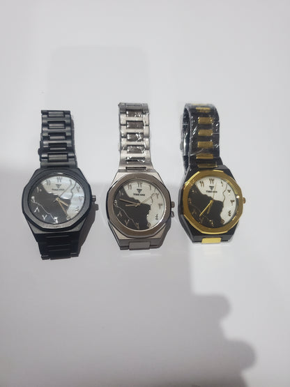 Time One Luxury Arabic Dial Stainless Steel Wrist Watch