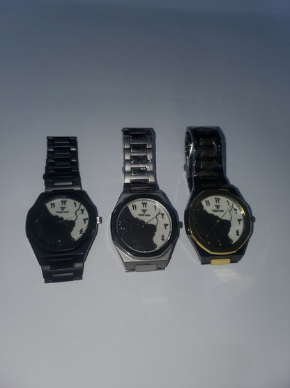 Time One Luxury Arabic Dial Stainless Steel Wrist Watch