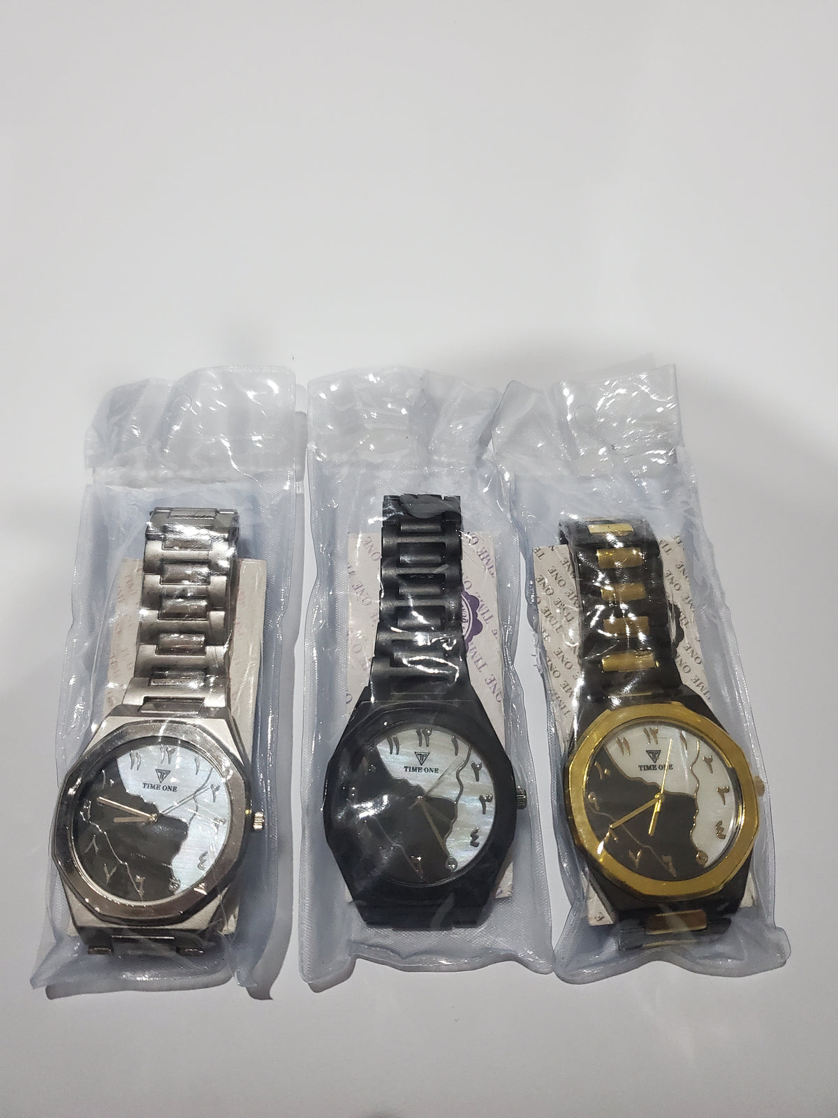 Time One Luxury Arabic Dial Stainless Steel Wrist Watch