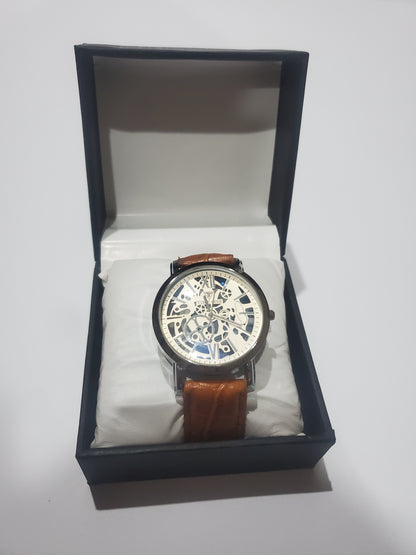 TIME ONE Luxury Skeleton Dial Men's Analog Wrist Watch