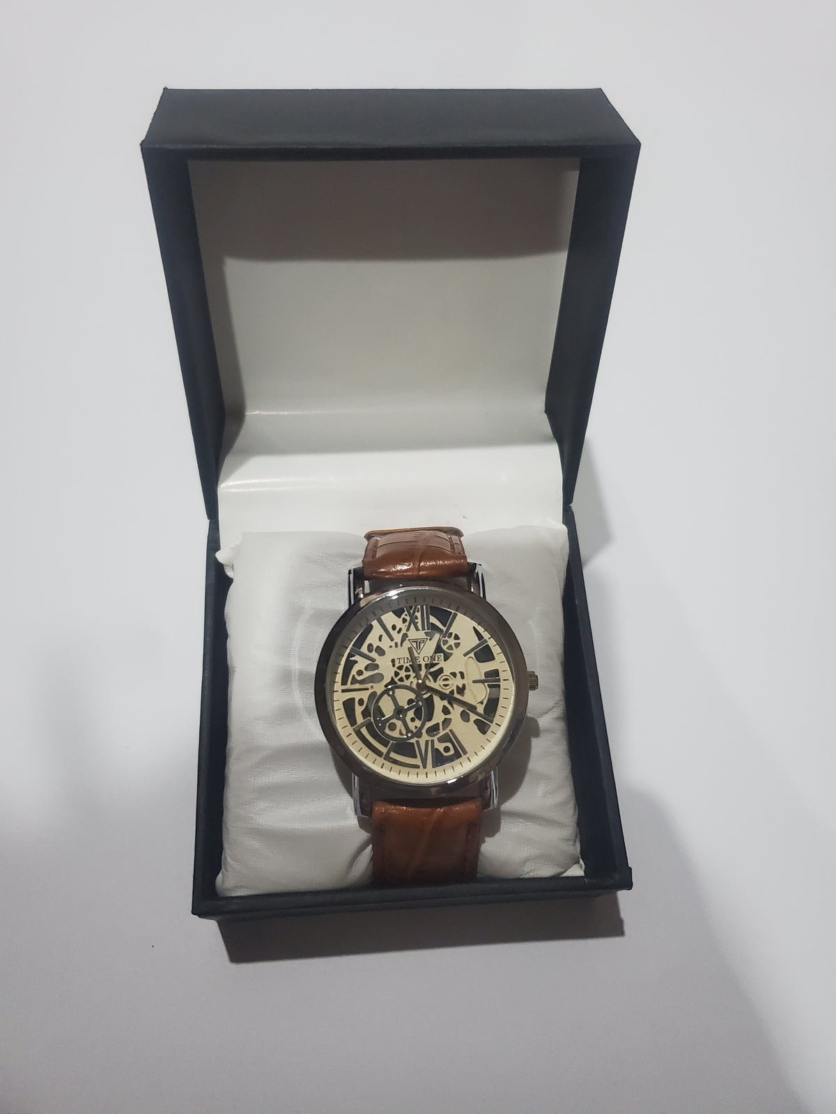 TIME ONE Luxury Skeleton Dial Men's Analog Wrist Watch
