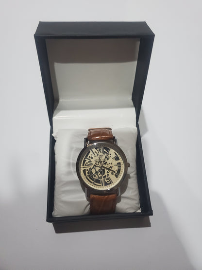 TIME ONE Luxury Skeleton Dial Men's Analog Wrist Watch