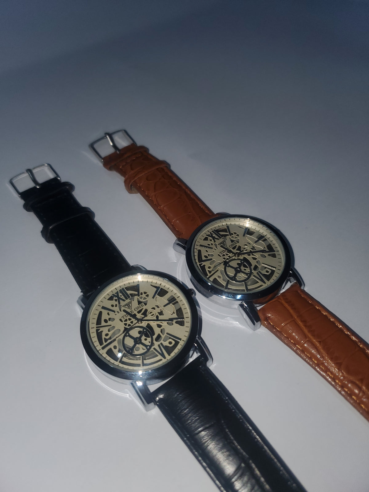 TIME ONE Luxury Skeleton Dial Men's Analog Wrist Watch