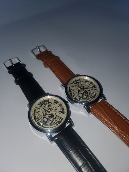 TIME ONE Luxury Skeleton Dial Men's Analog Wrist Watch