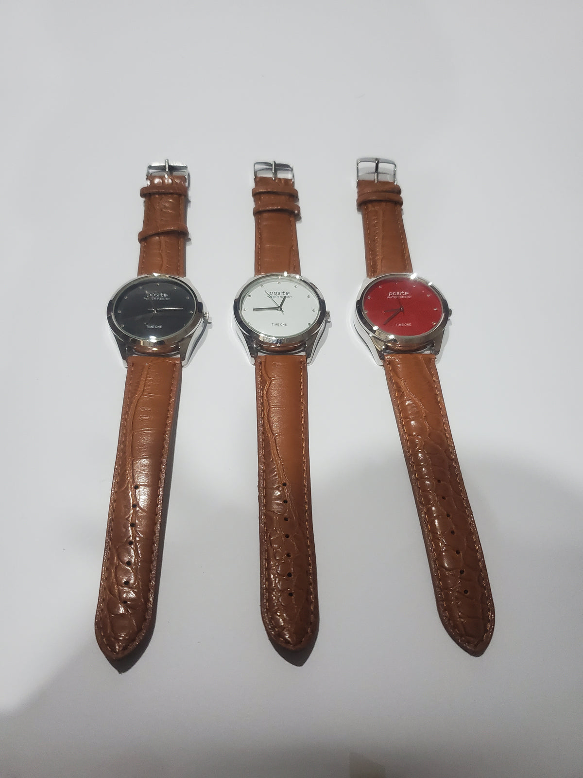 Time One "Positif" Water Resist Luxury Leather Strap Men's Watch