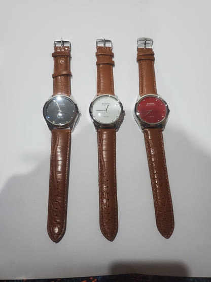 Time One "Positif" Water Resist Luxury Leather Strap Men's Watch