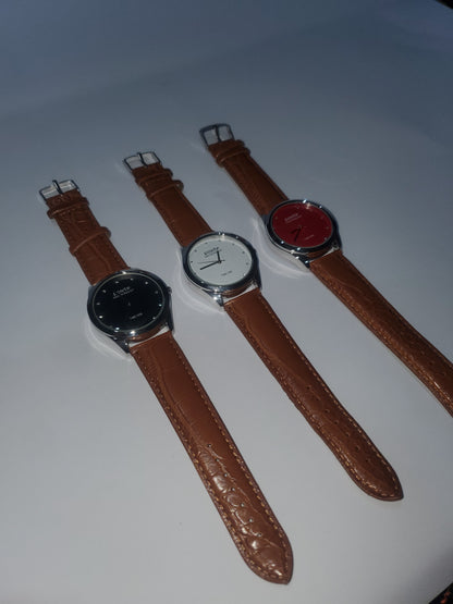 Time One "Positif" Water Resist Luxury Leather Strap Men's Watch