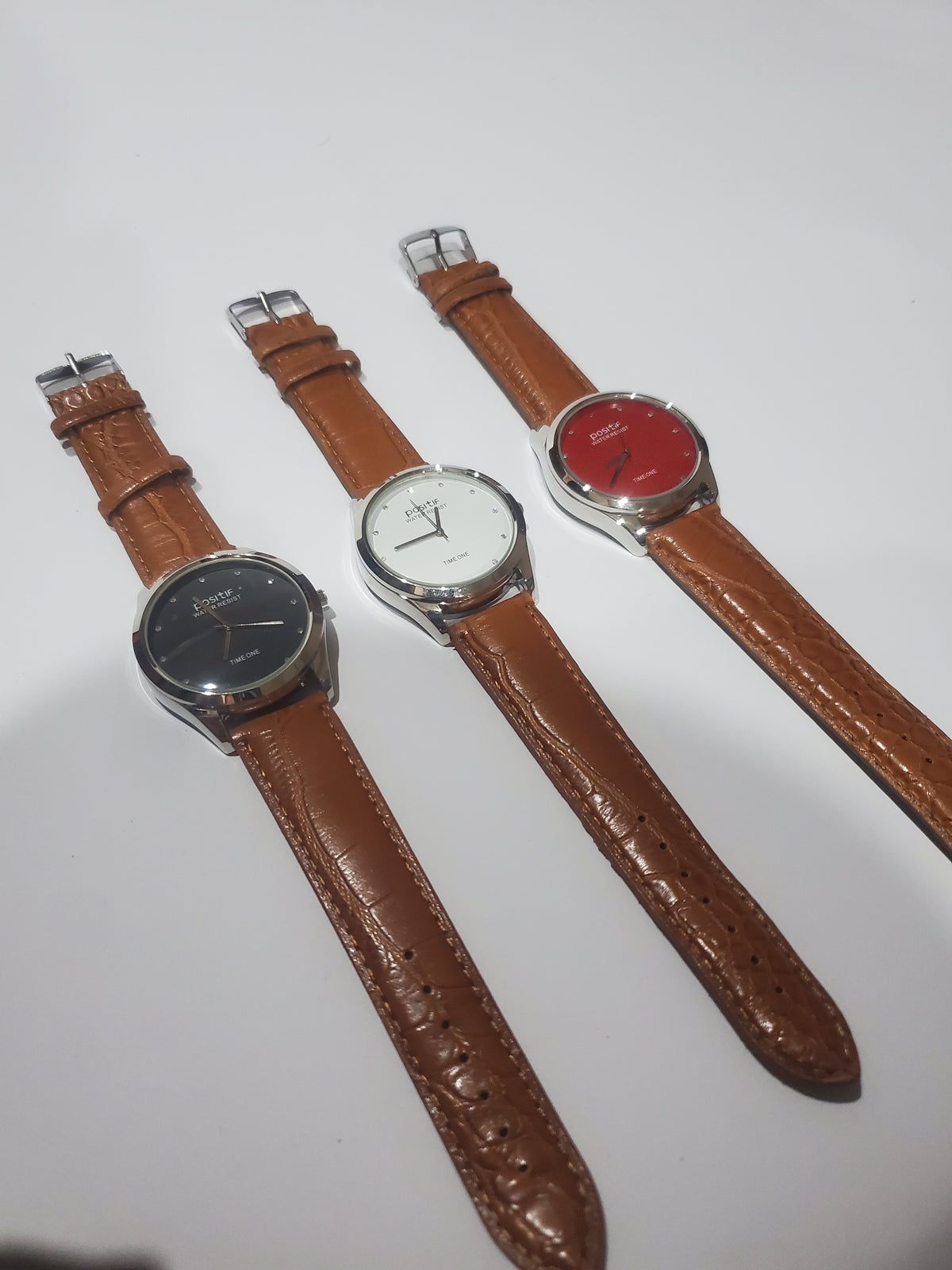 Time One "Positif" Water Resist Luxury Leather Strap Men's Watch