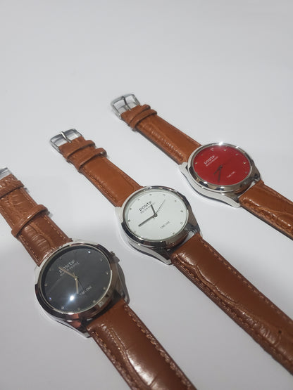 Time One "Positif" Water Resist Luxury Leather Strap Men's Watch