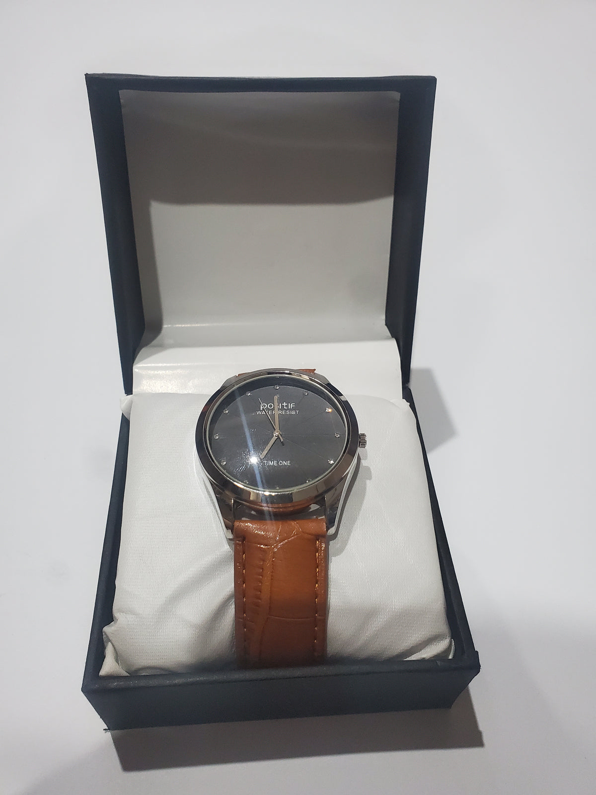 Time One "Positif" Water Resist Luxury Leather Strap Men's Watch