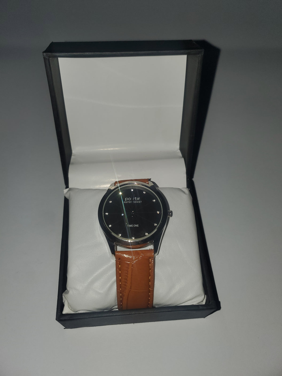Time One "Positif" Water Resist Luxury Leather Strap Men's Watch