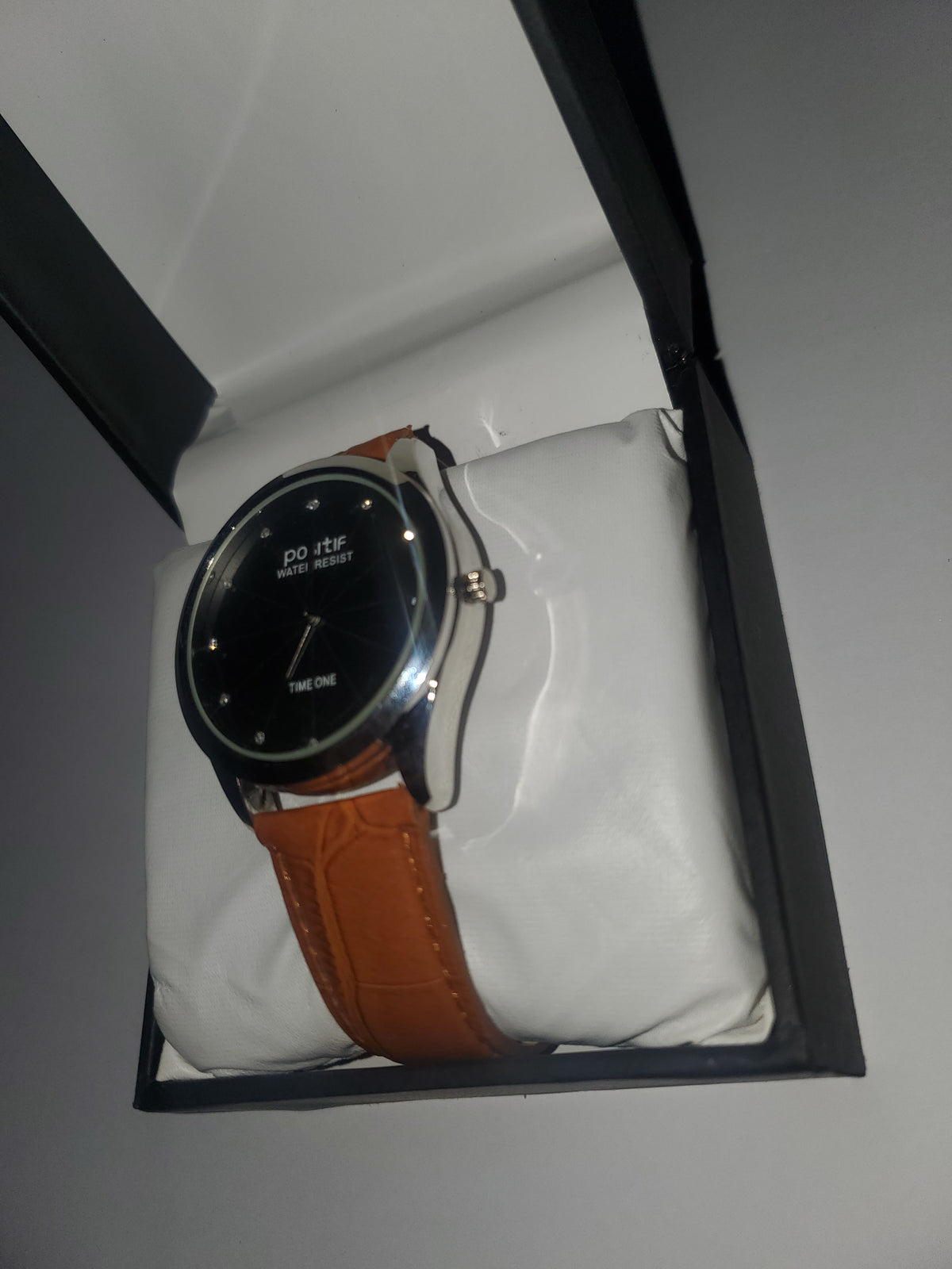 Time One "Positif" Water Resist Luxury Leather Strap Men's Watch