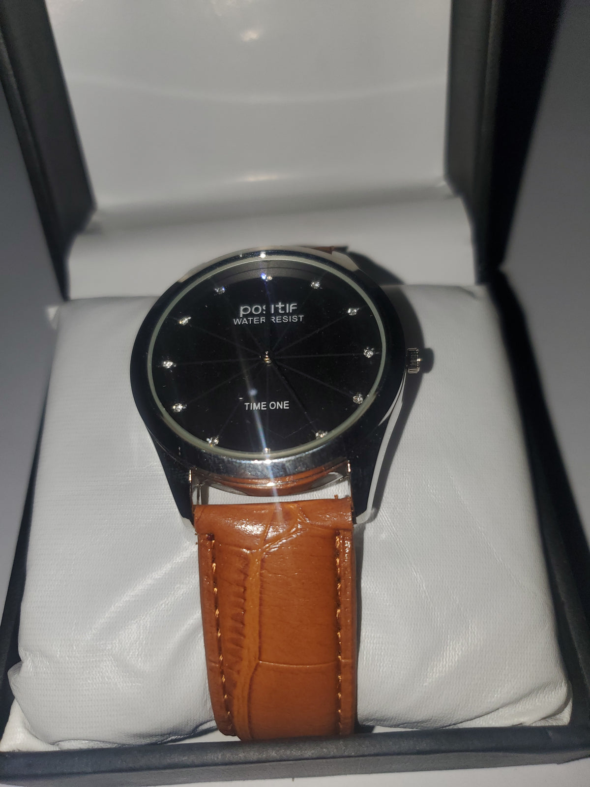Time One "Positif" Water Resist Luxury Leather Strap Men's Watch