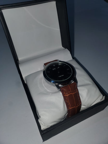 Time One "Positive" Elegant Men's Leather Strap Wrist Watch