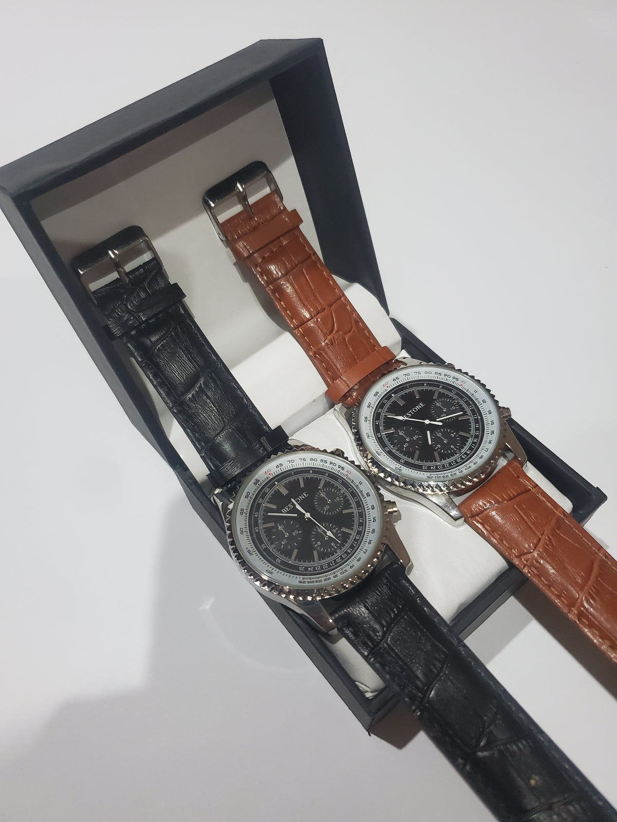 Bestdon Men's Classic Leather Strap Analog Watch with Gift Box