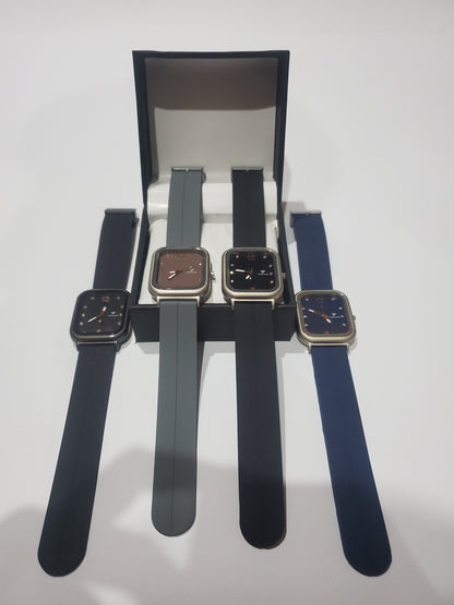 TIME ONE Square Dial Silicone Strap Casual Quartz Watch