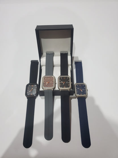 TIME ONE Square Dial Silicone Strap Casual Quartz Watch